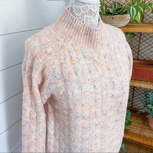 NWT Anthropologie / Heartloom Freya Sweater Pastel Multicolor Chunky Top Medium - Picture 6 of 10